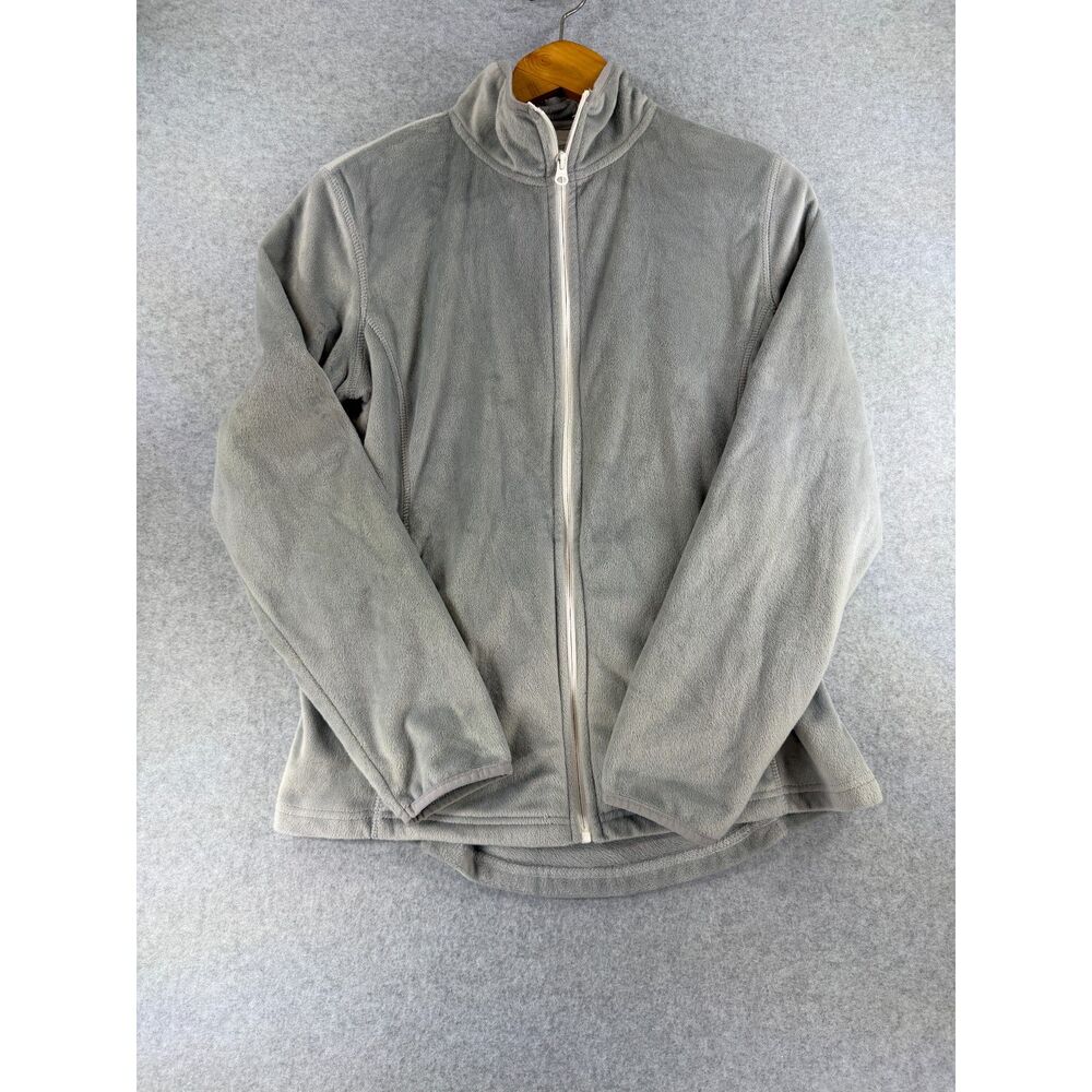 MTA Sport Women’s Medium Gray Plush Fleece Full Zip Jacket 3619